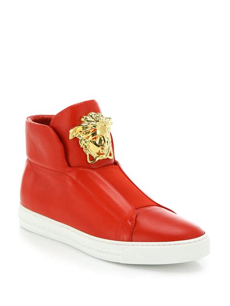 mens versace sneakers with signature logo|high top Versace sneakers men.